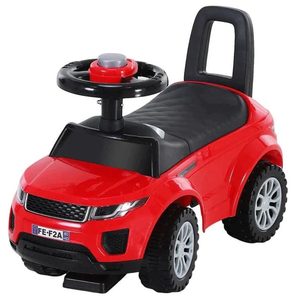 Rootz 3-in-1 Ride On Car - Jalka lattiaan - Äänitorvi - Ohjaus - Pyörä - Ei sähköä - Käsikirja - Istuimen alla säilytys - Punainen
