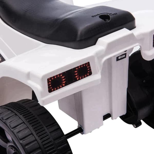 Rootz Mini Electric Quad - Elektrisk ATV-klapvogn til børn - El-motorcykel med 2 forlygter - Elektrisk Quad - Strandbil - Sort/Hvid - 65 x 40 x 43 cm