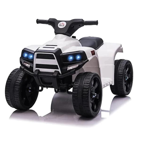 Rootz Mini Electric Quad - Elektrisk ATV-klapvogn til børn - El-motorcykel med 2 forlygter - Elektrisk Quad - Strandbil - Sort/Hvid - 65 x 40 x 43 cm
