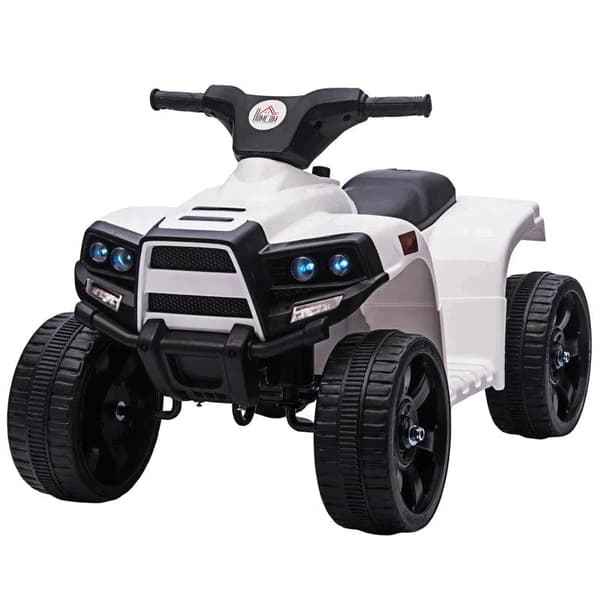 Rootz Mini Electric Quad - Elektrisk ATV-klapvogn til børn - El-motorcykel med 2 forlygter - Elektrisk Quad - Strandbil - Sort/Hvid - 65 x 40 x 43 cm