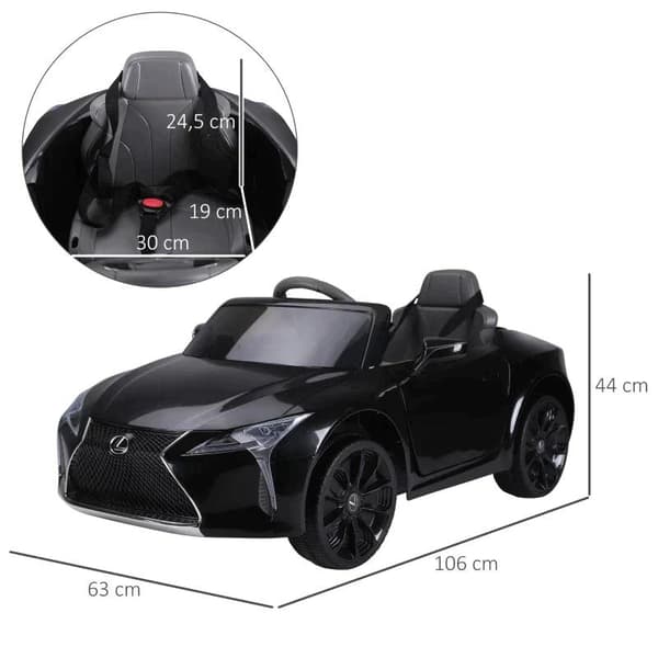 Rootz lasten sähköauto - Lasten auto - Lasten ajoneuvo - Sähköauto - Musta - 106 x 43 x 44 cm