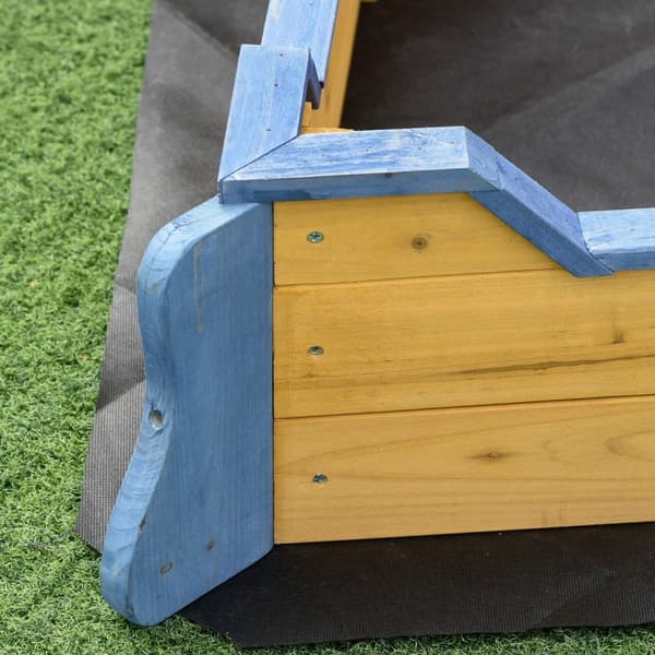 Rootz Sandpit Pirate Ship Design - Luonnollinen, Sininen - Kuusi, Pp - 62,2 cm x 30,7 cm x 17,91 cm