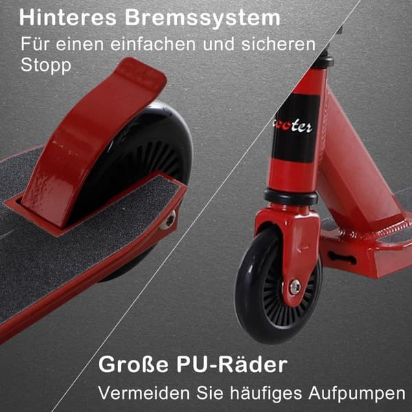 Rootz Scooter - Svart, Röd - Aluminium, Järn, Pu - 26,77 cm x 18,58 cm x 33,85 cm