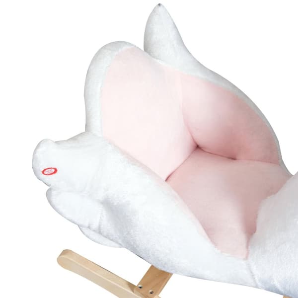 Rootz Rocking Animal Swan - Pinkki, Valkoinen - Pehmo, Puu, Teräs - 23,62 cm x 12,59 cm x 21,65 cm