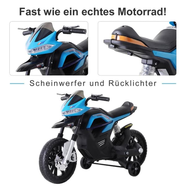 Rootz elektrisk motorcykel til børn - Blå - Plast, Metal - 41,33 cm x 20,59 cm x 24,52 cm