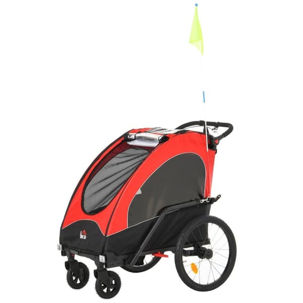 Rootz 3 i 1 børnevogn Jogger - rød, sort - aluminium, Oxford, gummi - 59,05 cm x 33,46 cm x 42,12 cm