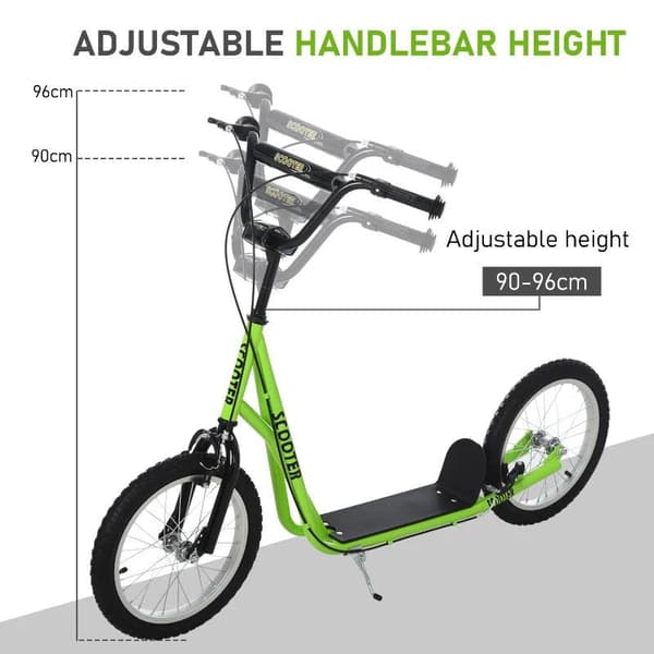 Rootz Scooter Barn - Grön - Stål, Aluminium, Gummi - 54,72 cm x 22,83 cm x 37,79 cm