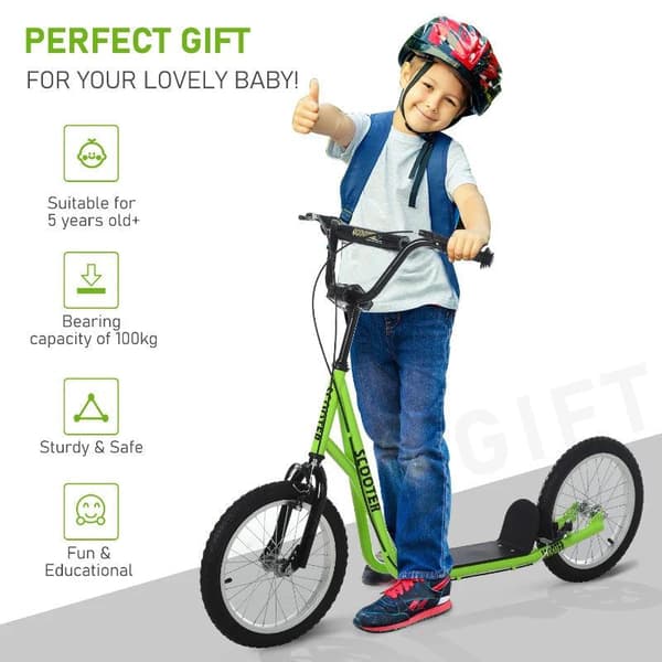 Rootz Scooter Barn - Grön - Stål, Aluminium, Gummi - 54,72 cm x 22,83 cm x 37,79 cm