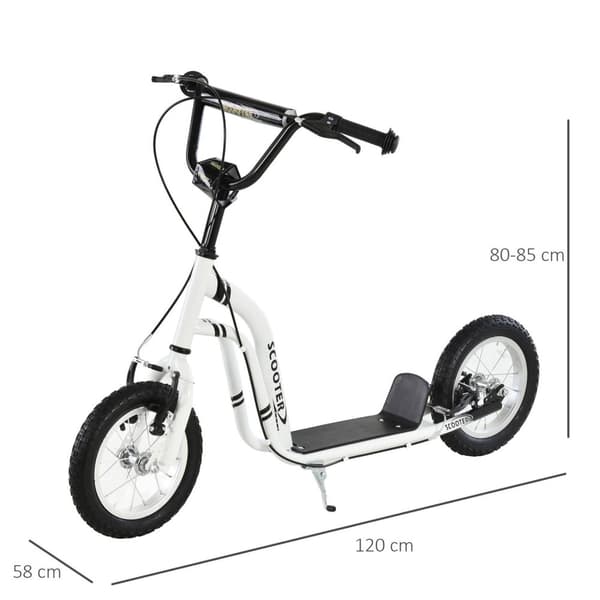 Rootz Scooter Kids - Hvid - Stål, Aluminium, Gummi - 47,24 cm x 22,83 cm x 33,46 cm