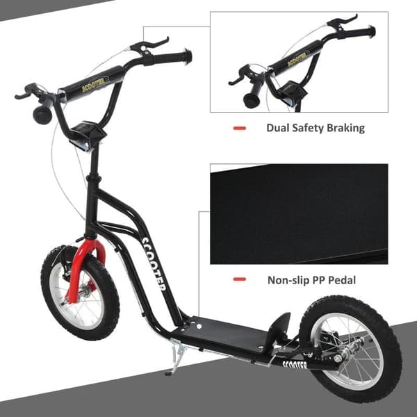 Rootz Scooter til børn - Sort - Stål, Aluminium, Gummi - 47,24 cm x 22,83 cm x 31,49 cm