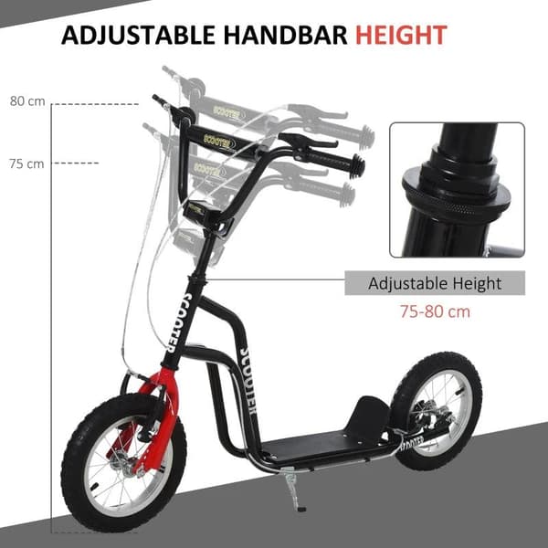 Rootz Scooter til børn - Sort - Stål, Aluminium, Gummi - 47,24 cm x 22,83 cm x 31,49 cm
