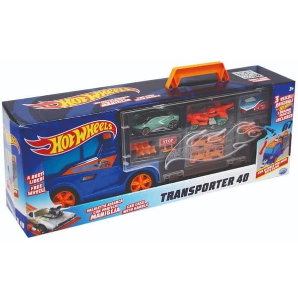 Hot Wheels Transporter Truck + 3 bilar och vägtillbehör