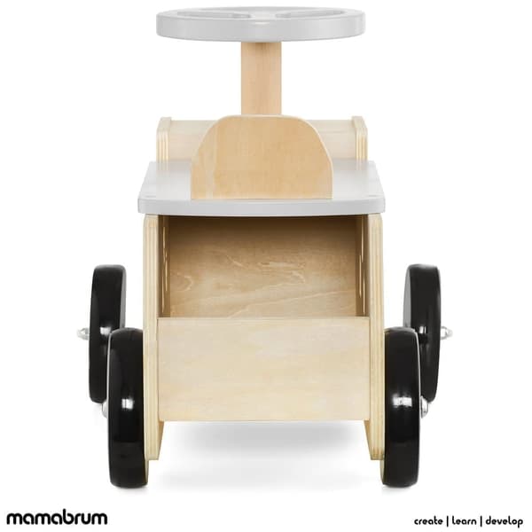 Mamabrum puinen päältäajettava auto lapsille, leluauto, päältäajettava puuauto lapsille, puuauto, palikoilla varustettu auto lapsille, lajittelija