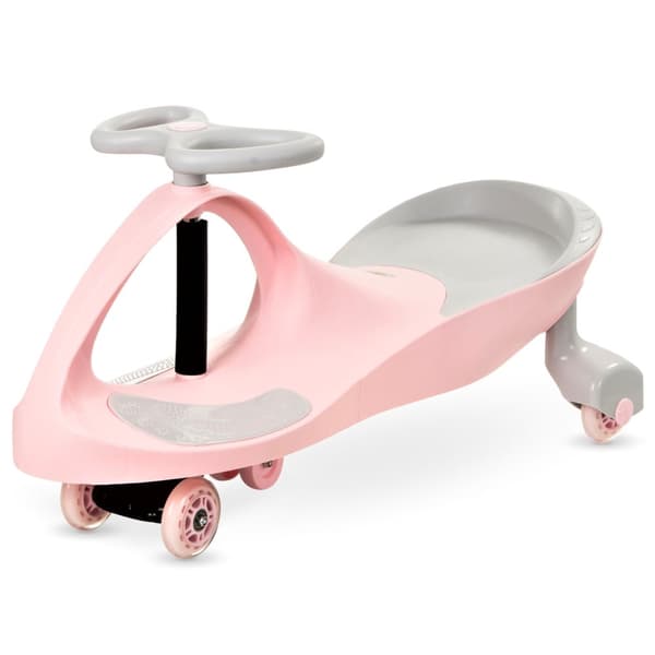 Ajettava lapsille 3+, TwistCar-leluauto, Taaperoauto, Twist-auto ohjauspyörällä, Kumipyörät, Kantavuus jopa 120 kg, Vaaleanpunainen LED