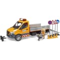 Miniatyrbild 1 av 3: Mercedes Benz Sprinter kommunal lastbil med förare, tillbehör samt ljud- och ljusmodul - Bruder