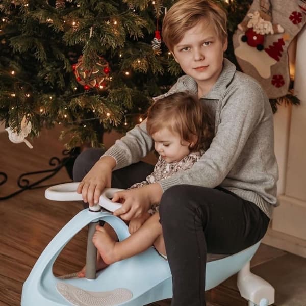 Babybil 3+, TwistCar, småbarnsbil, fordon för pojkar och flickor, Twist Car med ratt, gummihjul