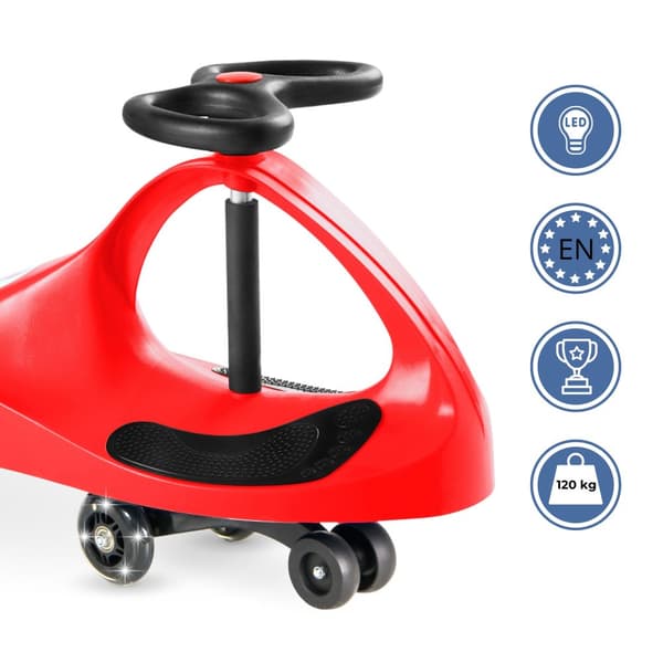 Babybil 3+, TwistCar, småbarnsbil, fordon för pojkar och flickor, Twist Car med ratt, gummihjul