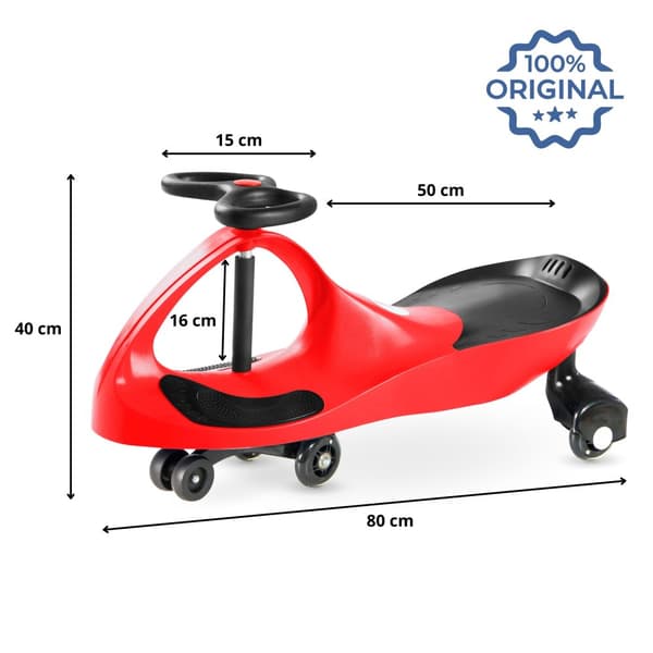 Babybil 3+, TwistCar, småbarnsbil, fordon för pojkar och flickor, Twist Car med ratt, gummihjul
