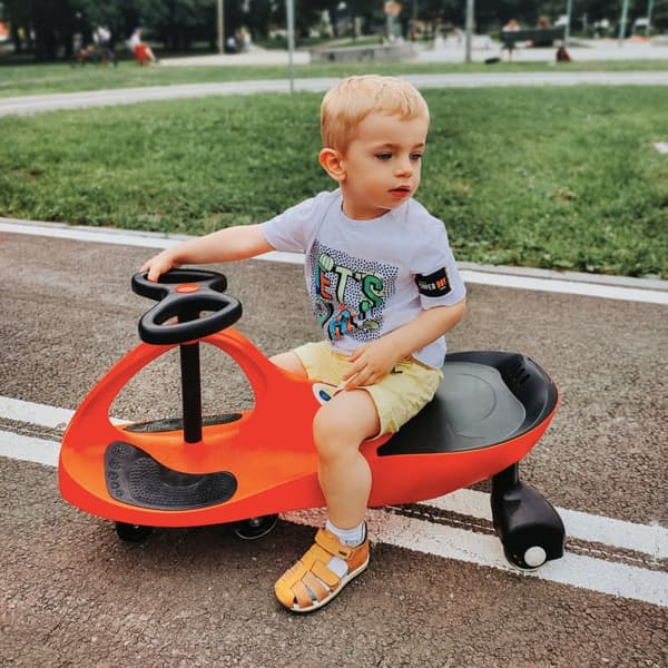 Babybil 3+, TwistCar, småbarnsbil, fordon för pojkar och flickor, Twist Car med ratt, gummihjul