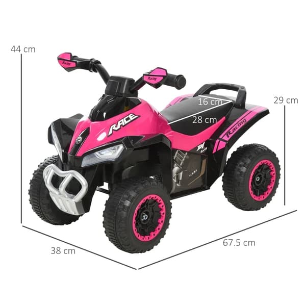 Rootz børnevogn - Pedalbil - Glidende fødder - Børnebil - Børnebil - 18-36 måneder - Let musik - Plastikstål - Pink - 67,5 x 38 x 44 cm
