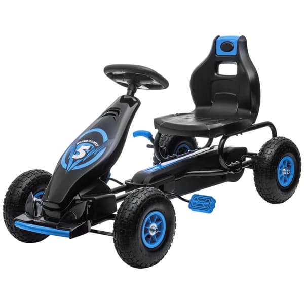 Rootz børnegokart - Med pedaler - Justerbart sæde - Indendørs og udendørs - Fra 5 år - Blå + Sort - 121 x 58 x 61 cm