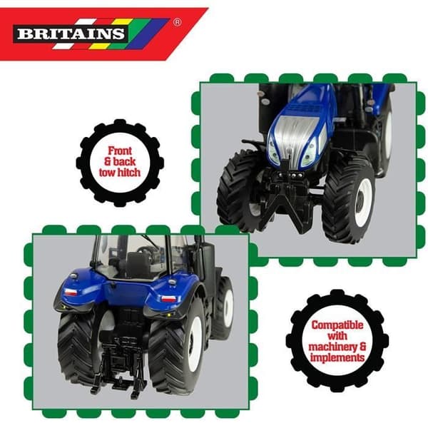 Traktor - TOMY - New Holland T8 - Skala 1/32 - Metall och plast - Flerfärgad