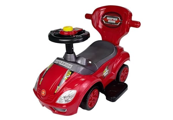 Toddlers Ride On Push Along with Parent Handle Mega Car 3in1 Red