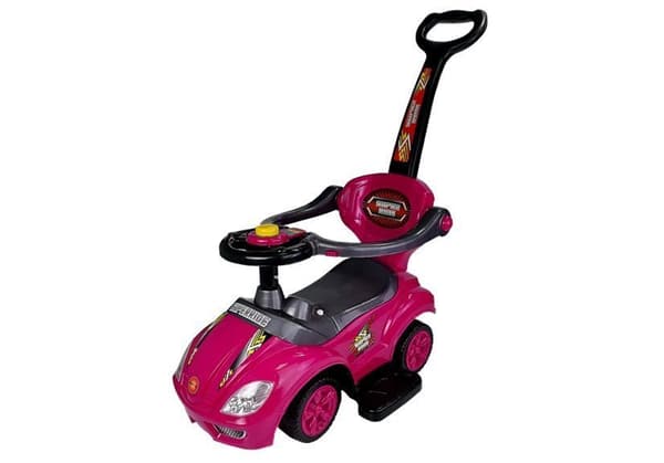Toddlers Ride On Push Along with Parent Handle Mega Car 3in1 Pink