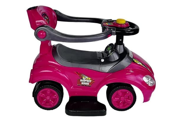 Toddlers Ride On Push Along with Parent Handle Mega Car 3in1 Pink