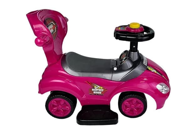Toddlers Ride On Push Along with Parent Handle Mega Car 3in1 Pink