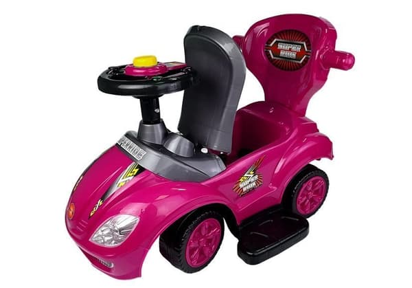 Toddlers Ride On Push Along with Parent Handle Mega Car 3in1 Pink
