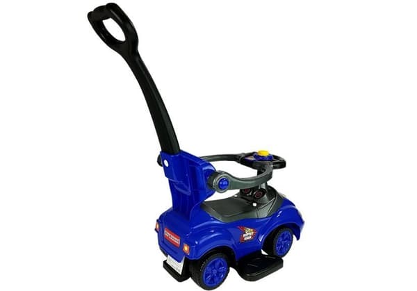 Toddlers Ride On Push Along with Parent Handle Mega Car 3in1 Blue