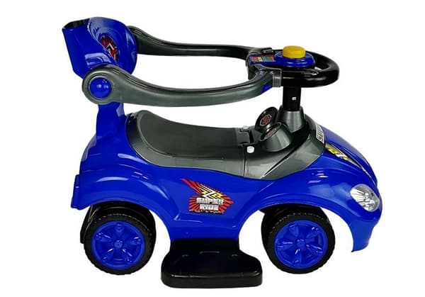 Toddlers Ride On Push Along with Parent Handle Mega Car 3in1 Blue