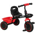 Miniatyrbillede 1 af 5: Rootz trehjulet cykel til børn - Hoftebælte - 2 kurve - Højdejusterbart sæde - Metalstel - Børn 2-5 år - Stålplastik - Sort+rød - 80L x 48W x 63H cm