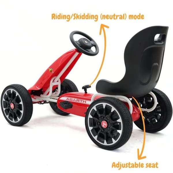 Go Kart med Pedaler Abarth - för Barn - 3 till 7 år - EVA-hjul - Röd
