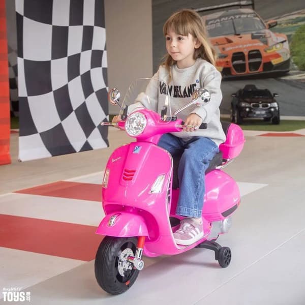 Vespa för Barn GT - Batteri 6V - 3 till 6 år - med Musik - Rosa