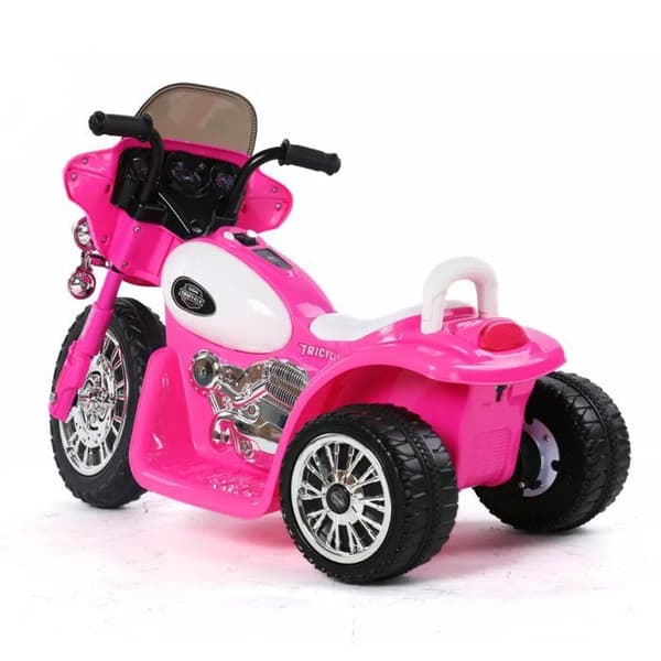 Poliscykel Barn - Chopper 6V - 1 till 3 år - Rosa