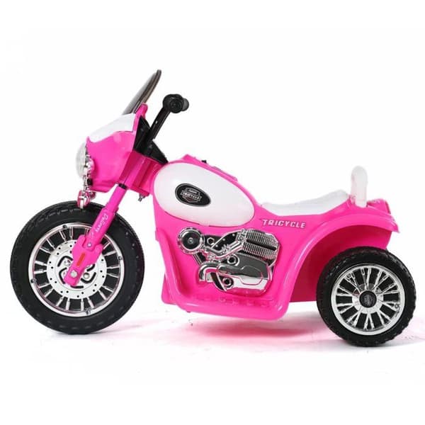 Poliscykel Barn - Chopper 6V - 1 till 3 år - Rosa