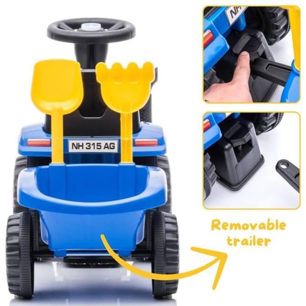 Barnbärande New Holland T7 - Traktor med Släp - 1 till 3 år - Blå