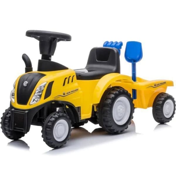 Barnvagn Barn New Holland T7 - Traktor med Släpvagn - 1 till 3 år - Gul