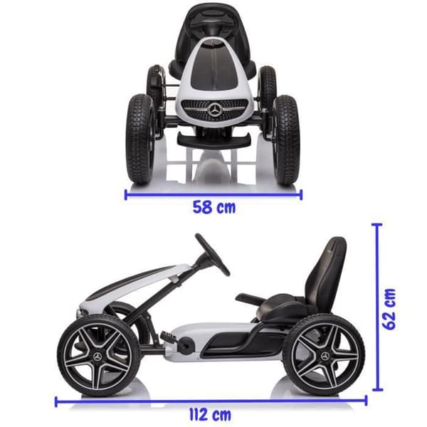 Go-kart med pedaler Mercedes - för barn - 3 till 7 år - EVA-hjul - Vit