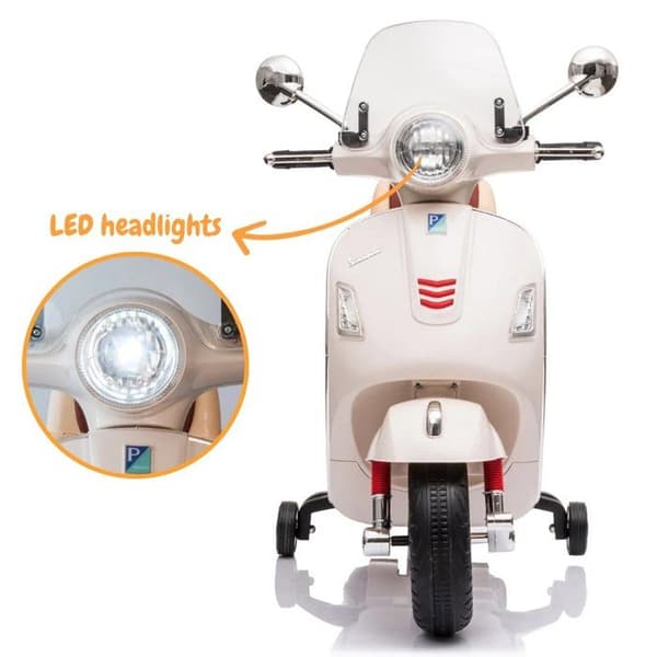 Vespa för Barn GT - Batteri 6V - 3 till 6 år - med Musik - Vit