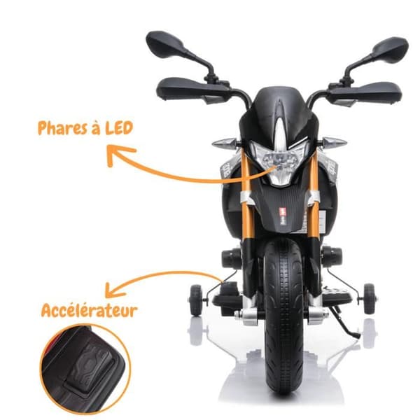 Barnhybridmotorn - Aprilia Dorsoduro 900 - 3 till 6 år - 12V - Svart