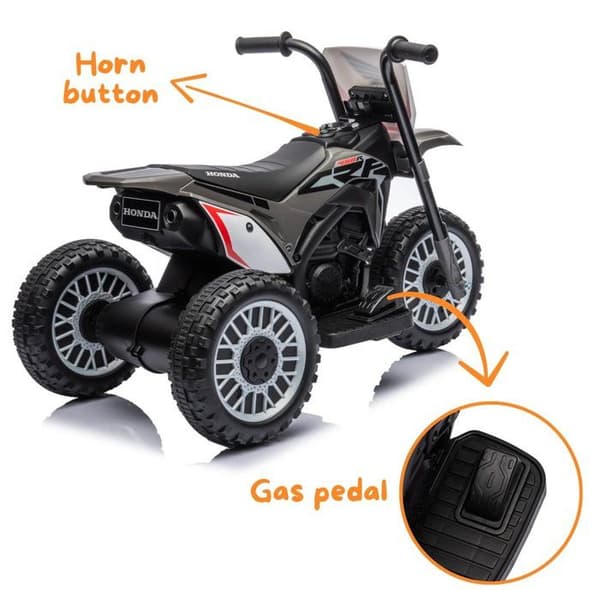 Elmotorcykel för Barn - Honda CRF450 6V - 1 till 3 år - Grå