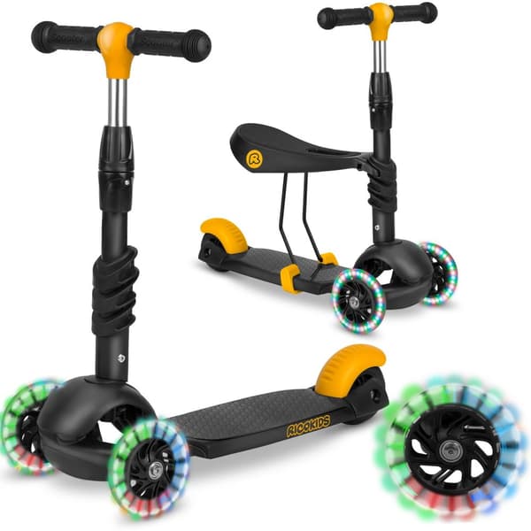Ricokids Cubi trehjulet løbehjul - sort og orange