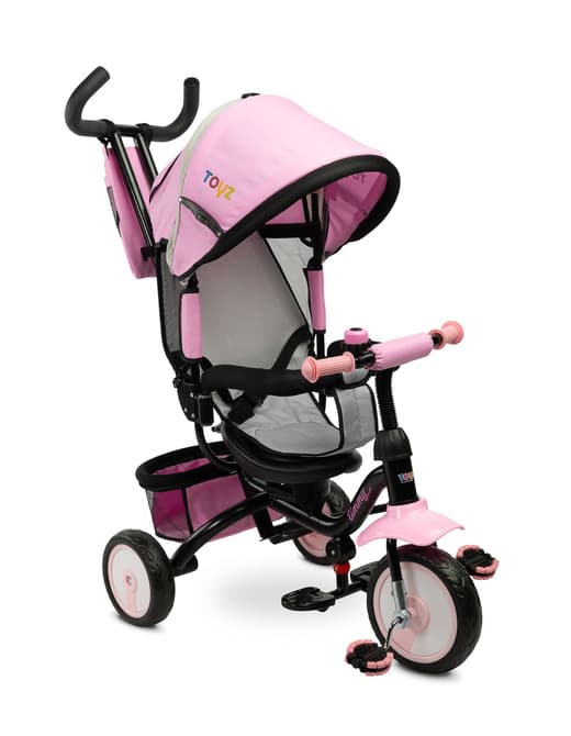 Trehjuling för barn barncykel med solskydd - Rosa