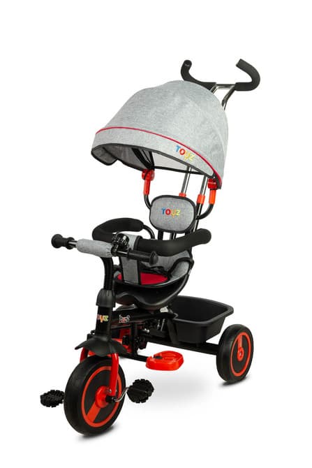 Barnvagn trehjuling - barncykel med solskydd - Röd