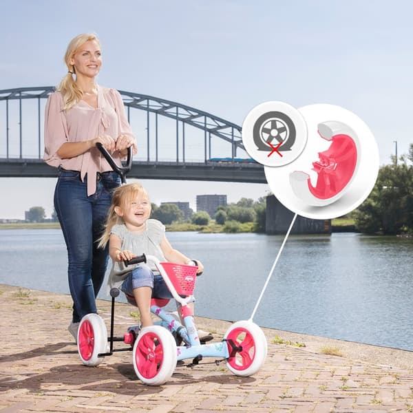 BERG Buzzy Retro Gokart - 2 till 5 år - Justerbart Sadel - Grön - inkl. tryckstång