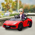 Miniatyrbild 2 av 4: Rootz elektrisk barnbil - Barnbil - Licensierad Lamborghini Aventador - Gullwing-dörrar - Musik - Horn - för 3-5 år - Röd - 107,5 cm x 63 cm x 42 cm