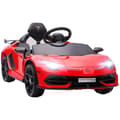 Miniatyrbild 1 av 4: Rootz elektrisk barnbil - Barnbil - Licensierad Lamborghini Aventador - Gullwing-dörrar - Musik - Horn - för 3-5 år - Röd - 107,5 cm x 63 cm x 42 cm